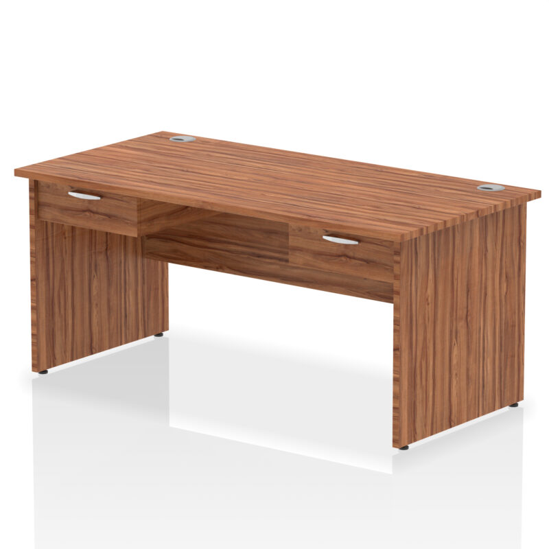 Pace Panel End Straight Desk Frame With Two One Drawer Fixed Pedestals - Image 7