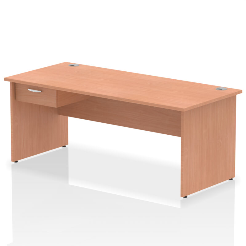 Pace Panel End Straight Desk Frame With Single One Drawer Fixed Pedestal - Image 22