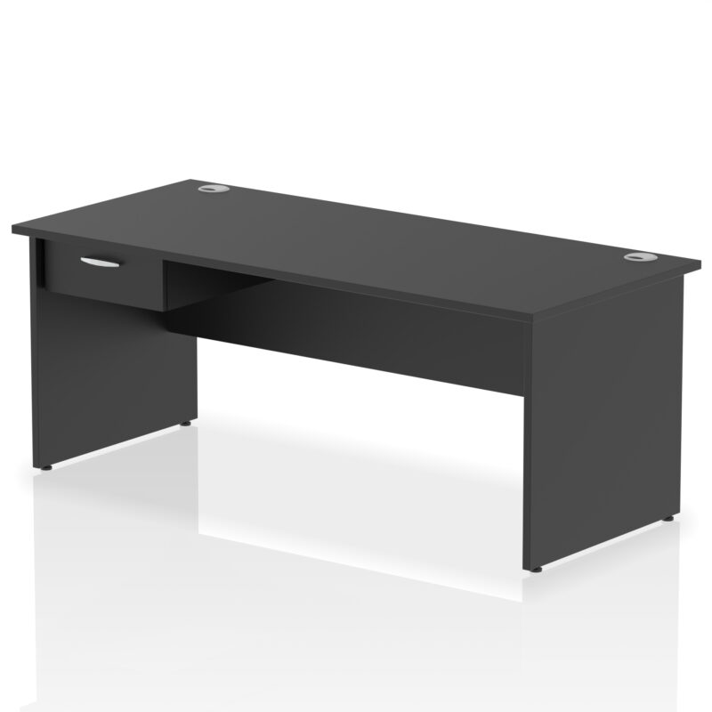 Pace Panel End Straight Desk Frame With Single One Drawer Fixed Pedestal - Image 23