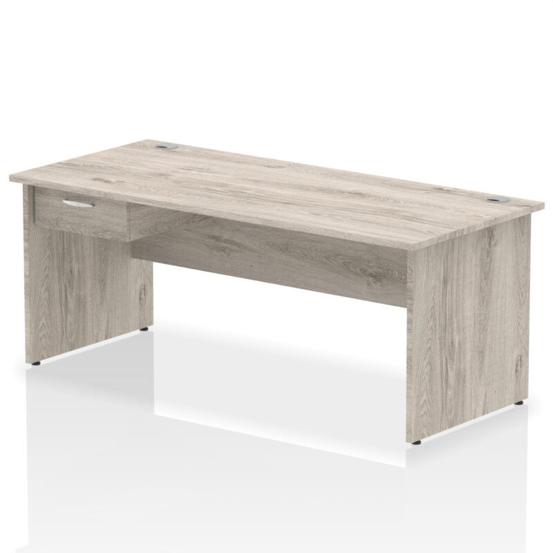 Pace Panel End Straight Desk Frame With Single One Drawer Fixed Pedestal - Image 24