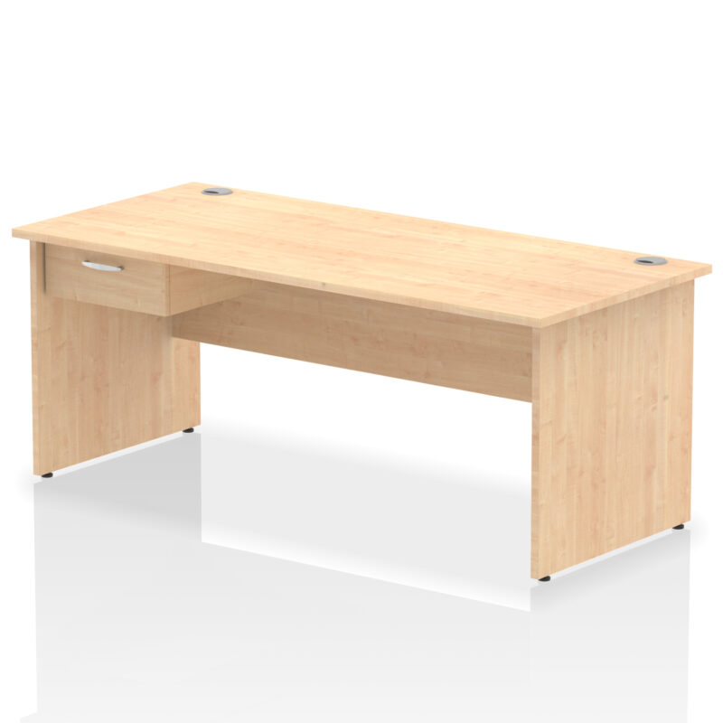 Pace Panel End Straight Desk Frame With Single One Drawer Fixed Pedestal - Image 25