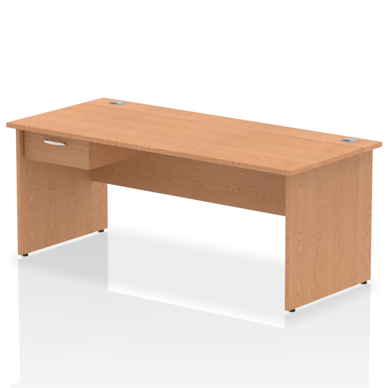 Pace Panel End Straight Desk Frame With Single One Drawer Fixed Pedestal - Image 26