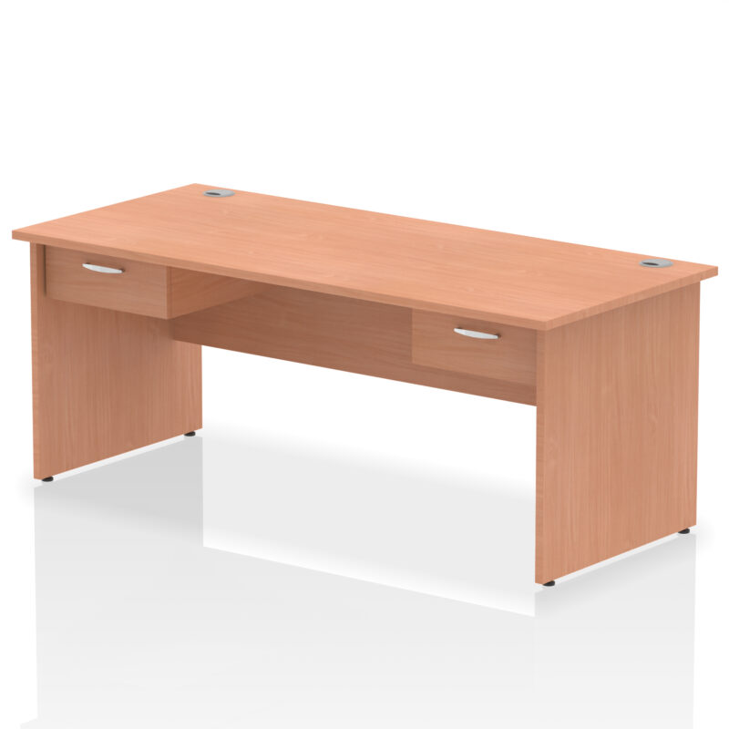Pace Panel End Straight Desk Frame With Two One Drawer Fixed Pedestals - Image 8
