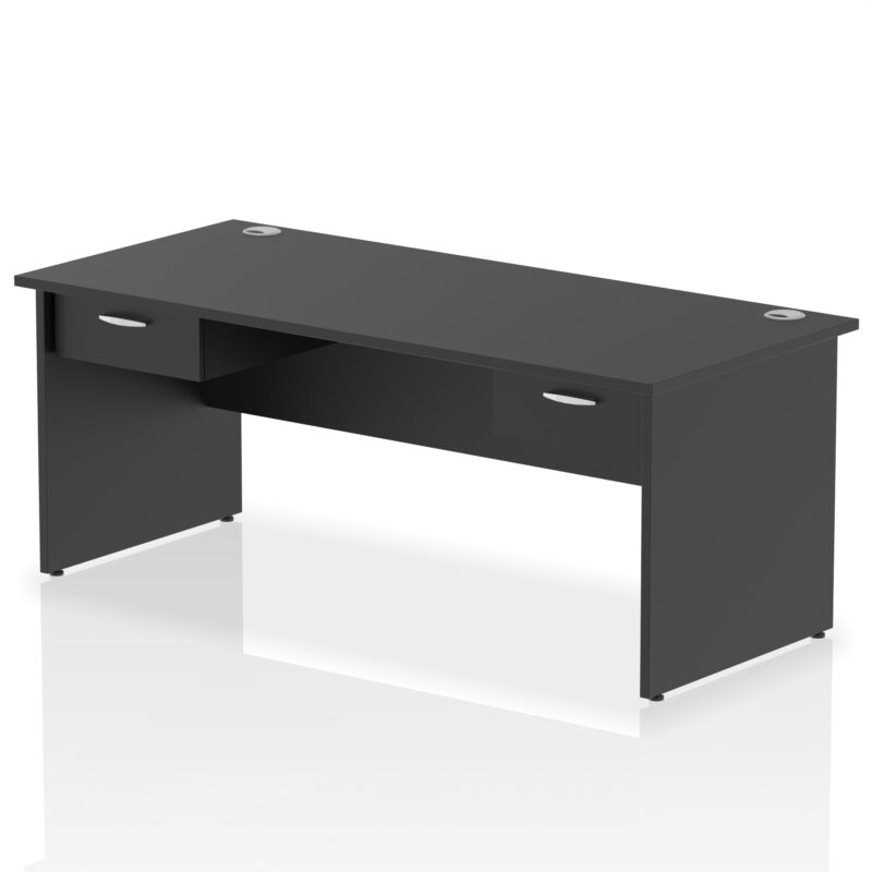 Pace Panel End Straight Desk Frame With Two One Drawer Fixed Pedestals - Image 9
