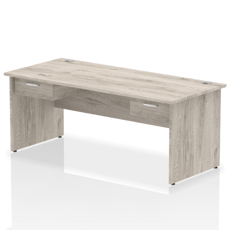 Pace Panel End Straight Desk Frame With Two One Drawer Fixed Pedestals - Image 10