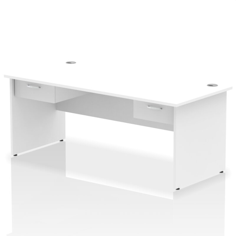 Pace Panel End Straight Desk Frame With Two One Drawer Fixed Pedestals - Image 13