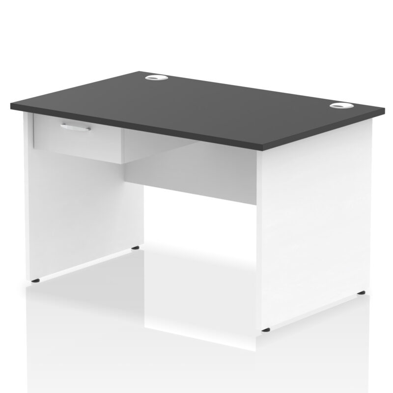 Pace Panel End Straight Desk Frame With Single One Drawer Fixed Pedestal - Image 30
