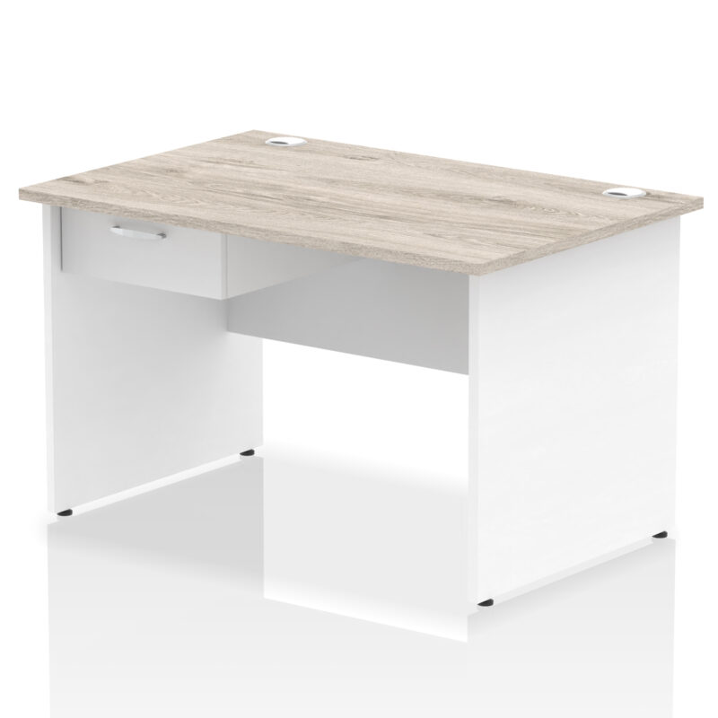 Pace Panel End Straight Desk Frame With Single One Drawer Fixed Pedestal - Image 31