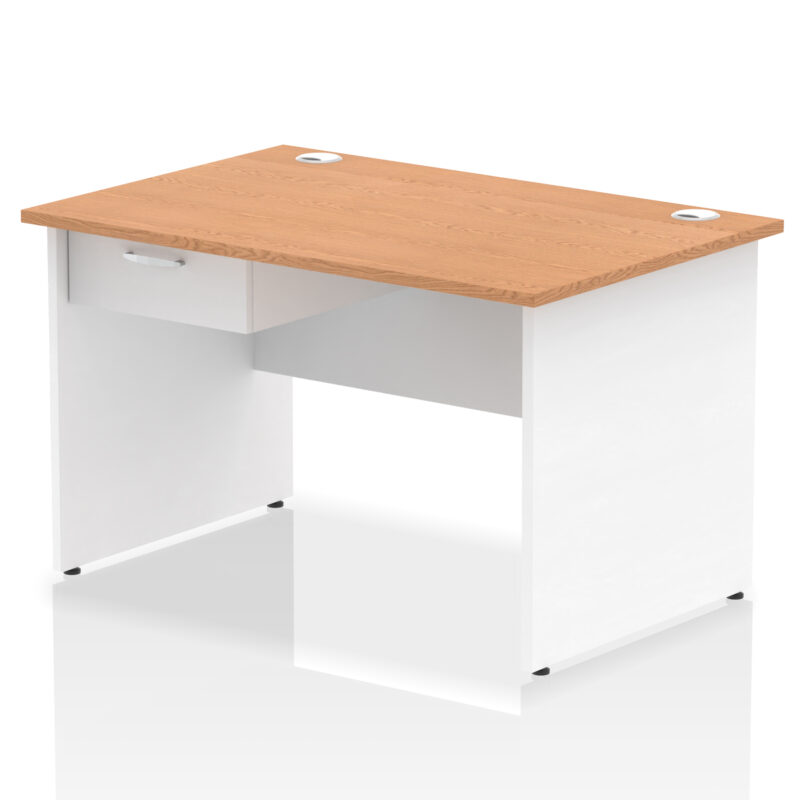 Pace Panel End Straight Desk Frame With Single One Drawer Fixed Pedestal - Image 33