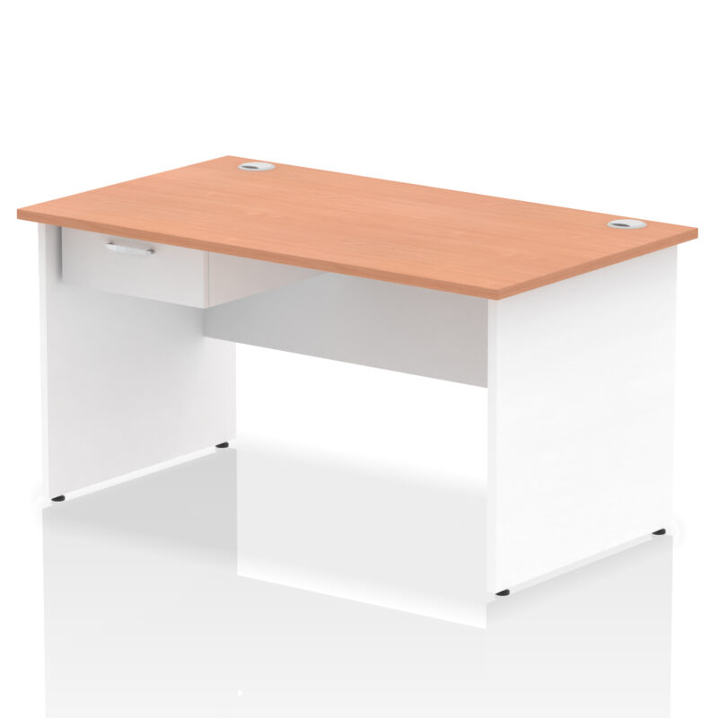 Pace Panel End Straight Desk Frame With Single One Drawer Fixed Pedestal - Image 35