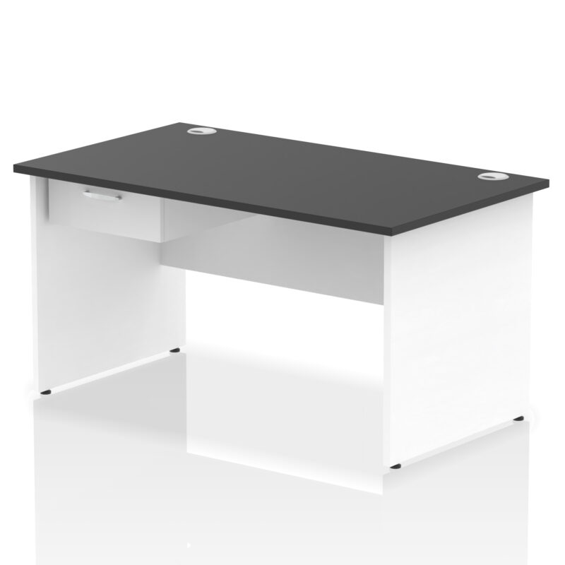 Pace Panel End Straight Desk Frame With Single One Drawer Fixed Pedestal - Image 36