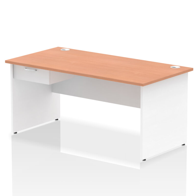 Pace Panel End Straight Desk Frame With Single One Drawer Fixed Pedestal - Image 41