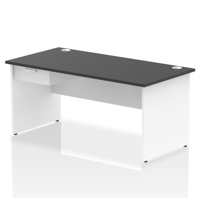 Pace Panel End Straight Desk Frame With Single One Drawer Fixed Pedestal - Image 42