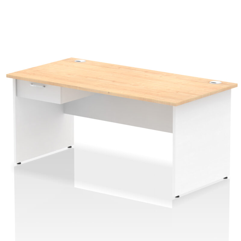 Pace Panel End Straight Desk Frame With Single One Drawer Fixed Pedestal - Image 44
