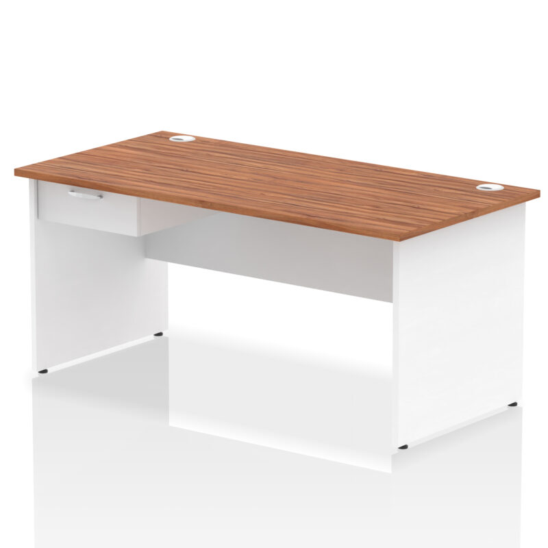 Pace Panel End Straight Desk Frame With Single One Drawer Fixed Pedestal - Image 46