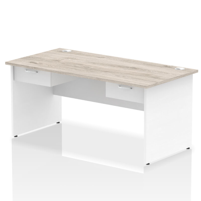 Pace Panel End Straight Desk Frame With Two One Drawer Fixed Pedestals - Image 17