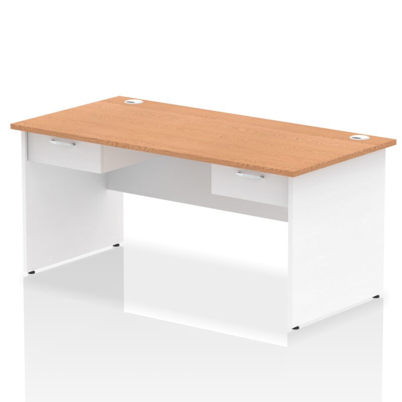 Pace Panel End Straight Desk Frame With Two One Drawer Fixed Pedestals - Image 19