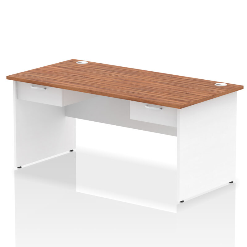 Pace Panel End Straight Desk Frame With Two One Drawer Fixed Pedestals - Image 20
