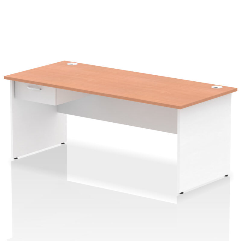 Pace Panel End Straight Desk Frame With Single One Drawer Fixed Pedestal - Image 47