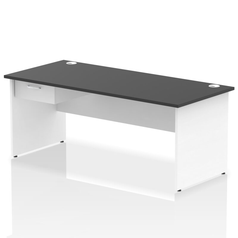 Pace Panel End Straight Desk Frame With Single One Drawer Fixed Pedestal - Image 48