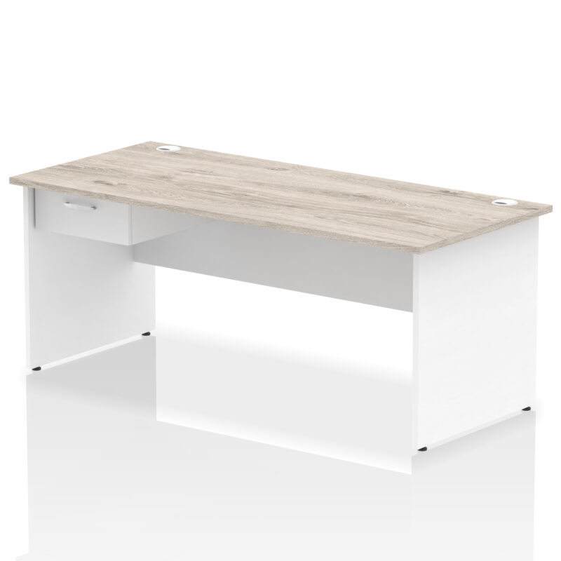 Pace Panel End Straight Desk Frame With Single One Drawer Fixed Pedestal - Image 49
