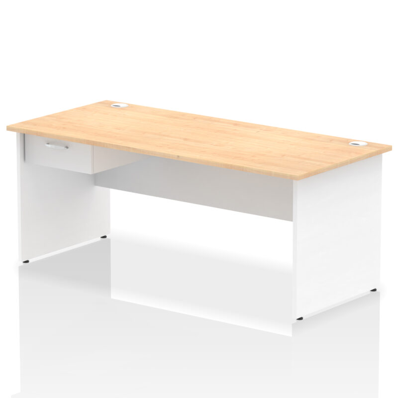 Pace Panel End Straight Desk Frame With Single One Drawer Fixed Pedestal - Image 50