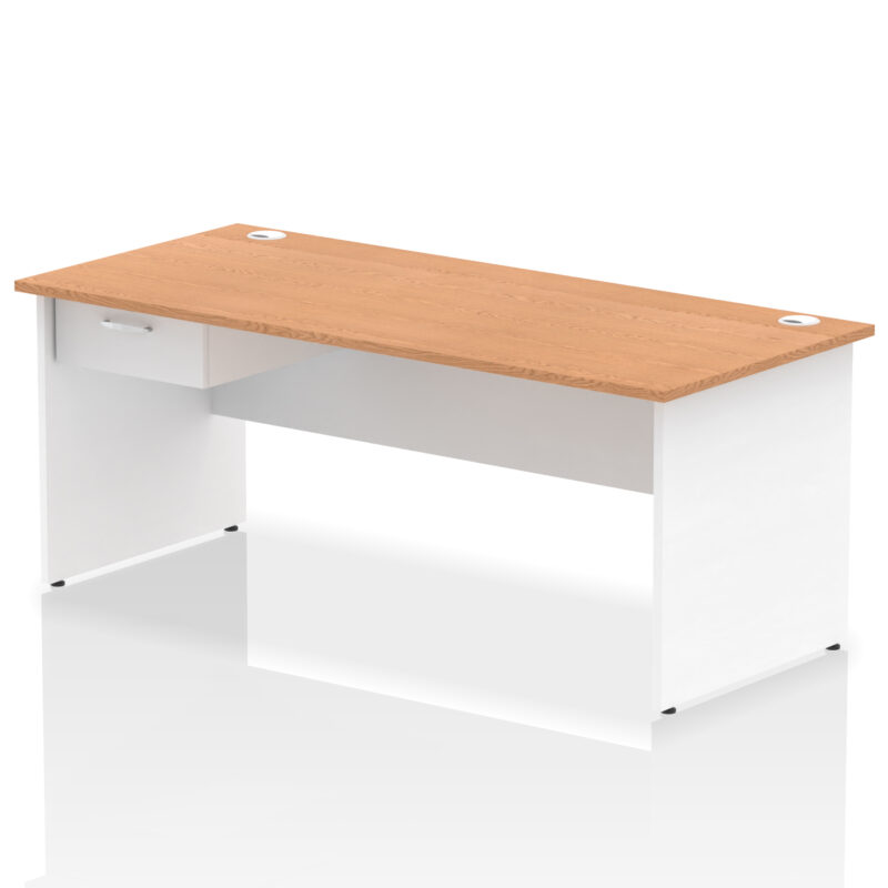 Pace Panel End Straight Desk Frame With Single One Drawer Fixed Pedestal - Image 51