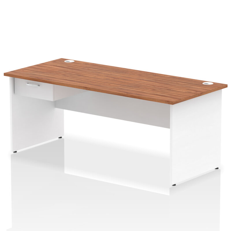 Pace Panel End Straight Desk Frame With Single One Drawer Fixed Pedestal - Image 52