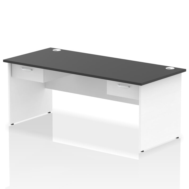 Pace Panel End Straight Desk Frame With Two One Drawer Fixed Pedestals - Image 22