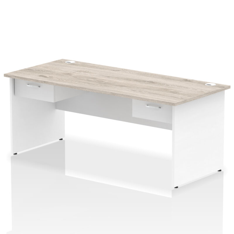 Pace Panel End Straight Desk Frame With Two One Drawer Fixed Pedestals - Image 23