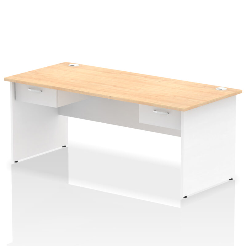 Pace Panel End Straight Desk Frame With Two One Drawer Fixed Pedestals - Image 24