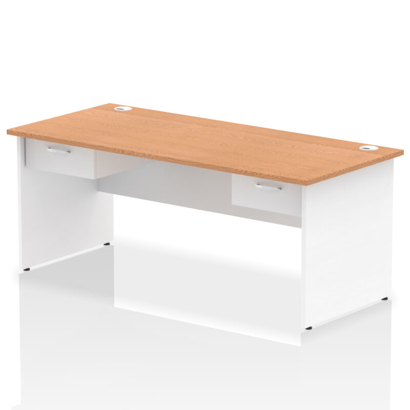 Pace Panel End Straight Desk Frame With Two One Drawer Fixed Pedestals - Image 25