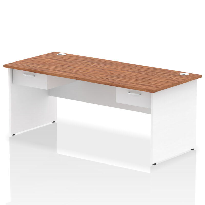 Pace Panel End Straight Desk Frame With Two One Drawer Fixed Pedestals - Image 26