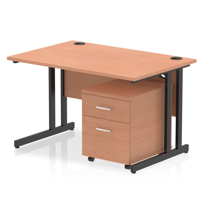 Pace 1200mm Cantilever Straight Desk With Mobile Pedestal - Image 25