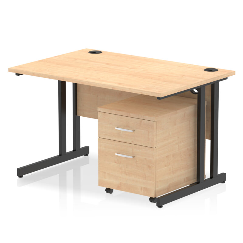 Pace 1200mm Cantilever Straight Desk With Mobile Pedestal - Image 28