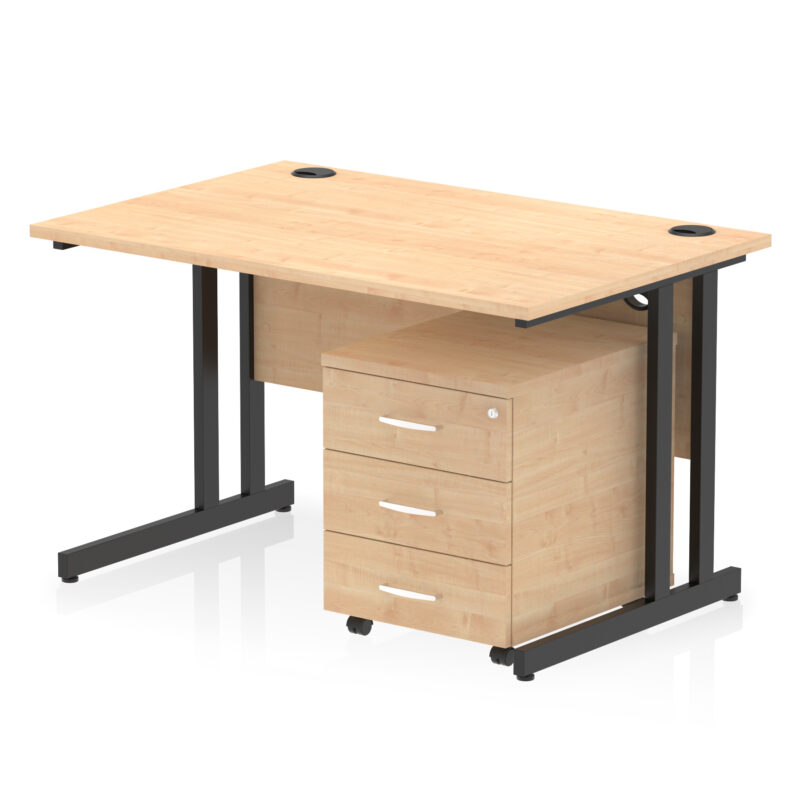 Pace 1200mm Cantilever Straight Desk With Mobile Pedestal - Image 35