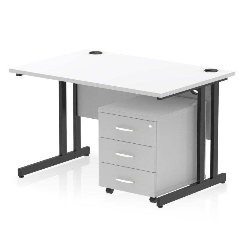 Pace 1200mm Cantilever Straight Desk With Mobile Pedestal - Image 37
