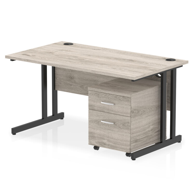 Pace 1400mm Cantilever Straight Desk With Mobile Pedestal - Image 27