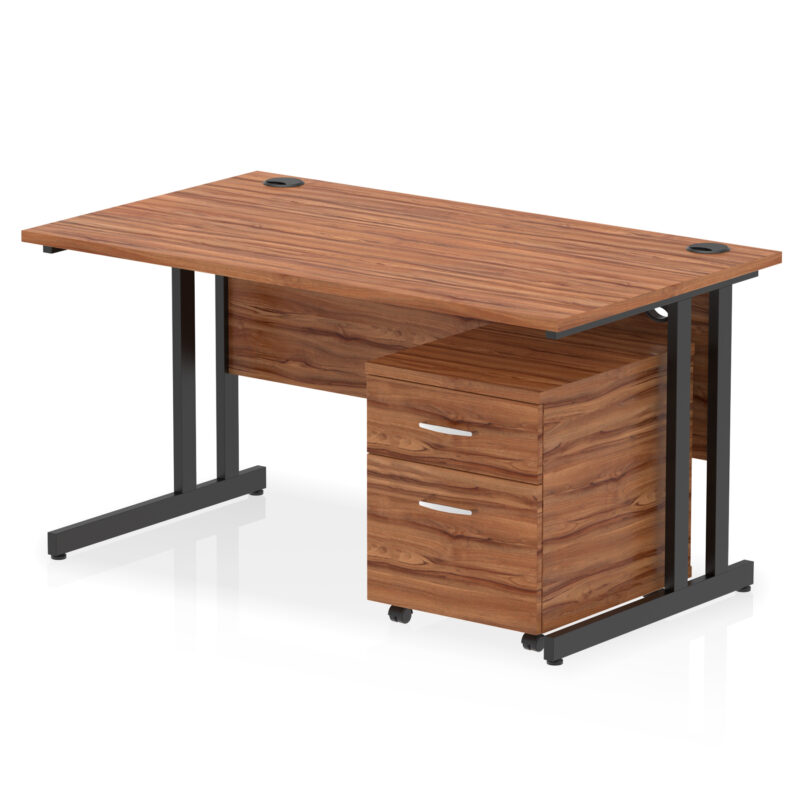 Pace 1400mm Cantilever Straight Desk With Mobile Pedestal - Image 31
