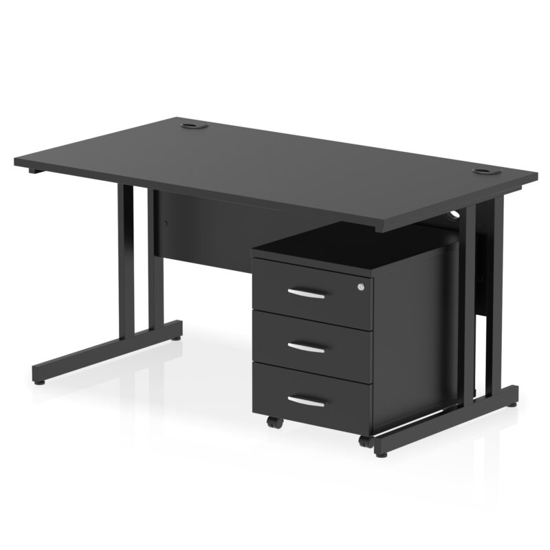 Pace 1400mm Cantilever Straight Desk With Mobile Pedestal - Image 33
