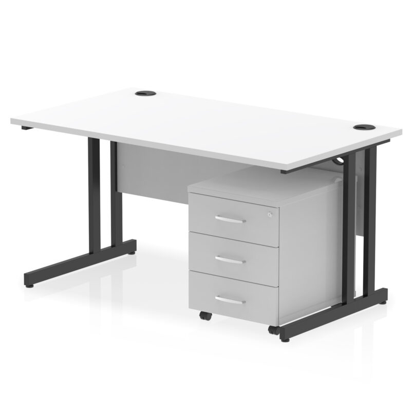 Pace 1400mm Cantilever Straight Desk With Mobile Pedestal - Image 37