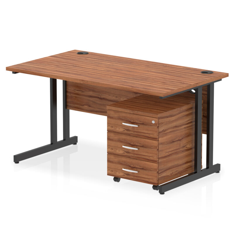 Pace 1400mm Cantilever Straight Desk With Mobile Pedestal - Image 38