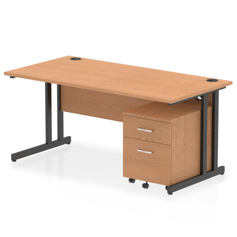 Pace 1600mm Cantilever Straight Desk With Mobile Pedestal - Image 29