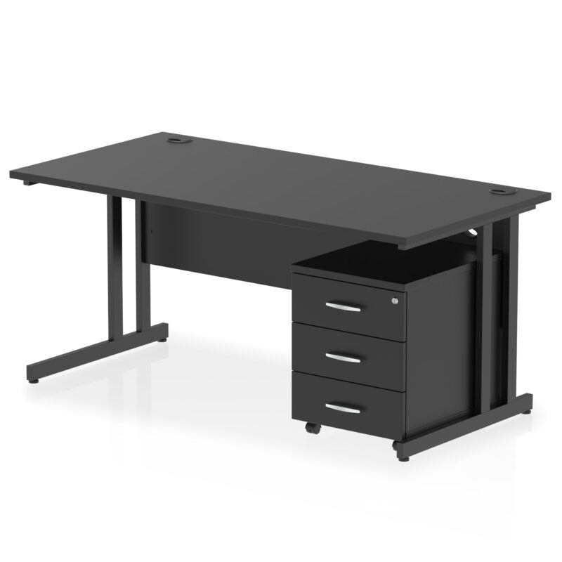Pace 1600mm Cantilever Straight Desk With Mobile Pedestal - Image 33