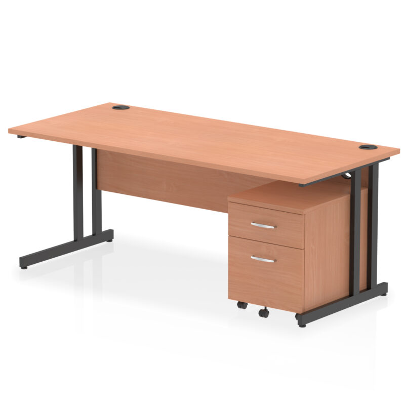 Pace 1800mm Cantilever Straight Desk With Mobile Pedestal - Image 25