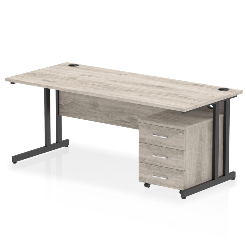 Pace 1800mm Cantilever Straight Desk With Mobile Pedestal - Image 34