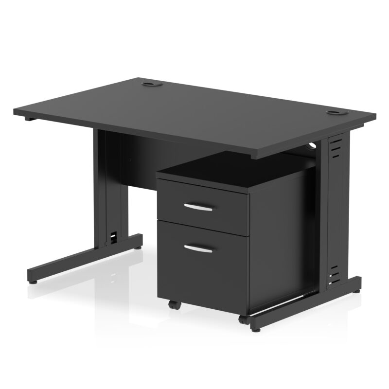Pace 1200mm Cable Managed Straight Desk With Mobile Pedestal - Image 26