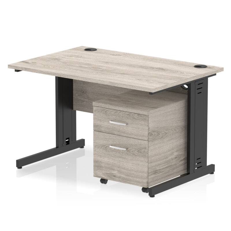 Pace 1200mm Cable Managed Straight Desk With Mobile Pedestal - Image 27