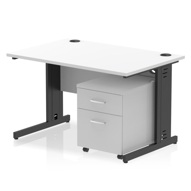 Pace 1200mm Cable Managed Straight Desk With Mobile Pedestal - Image 30