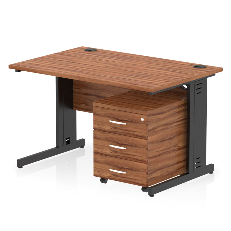 Pace 1200mm Cable Managed Straight Desk With Mobile Pedestal - Image 38